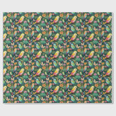 Papier Cadeau Papier d'enveloppement d'anniversaire de perroquet (Plat)