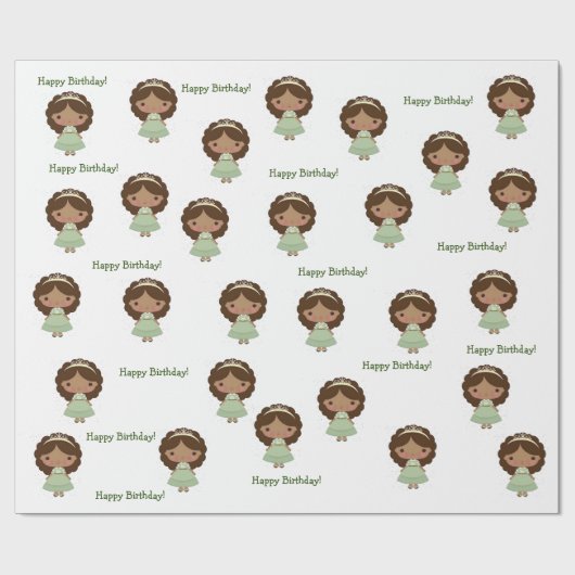 Papier Cadeau Papier d'enveloppement d'anniversaire pour fille (Plat)