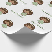 Papier Cadeau Papier d'enveloppement d'anniversaire pour fille (Coin)