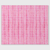 Papier Cadeau Papier d'enveloppement d'anniversaire rose rayé (Plat)