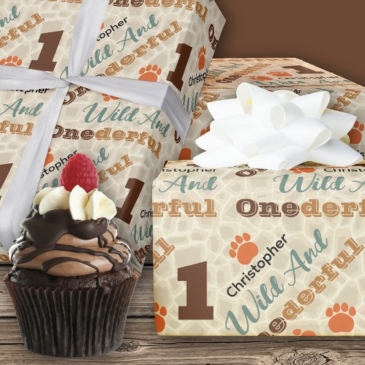 Papier Cadeau Papier D'Enveloppement D'Anniversaire Sauvage Et O