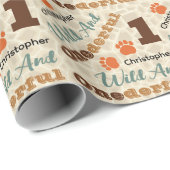 Papier Cadeau Papier D'Enveloppement D'Anniversaire Sauvage Et O (Coin rond)