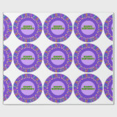 Papier Cadeau Papier d'enveloppement d'anniversaire violet (Plat)