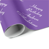 Papier Cadeau Papier d'enveloppement d'anniversaire violet brill (Coin rond)