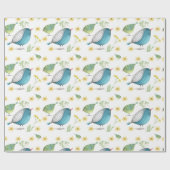 Papier Cadeau Papier d'enveloppement d'aquarelle bleu et vert Bi (Plat)