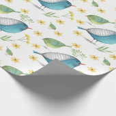 Papier Cadeau Papier d'enveloppement d'aquarelle bleu et vert Bi (Coin)