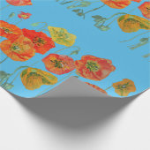 Papier Cadeau Papier d'enveloppement d'aquarelle bleu orange (Coin)