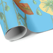 Papier Cadeau Papier d'enveloppement d'aquarelle bleu orange (Coin rond)