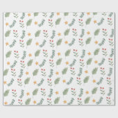 Papier Cadeau Papier d'enveloppement d'aquarelle de Noël (Plat)