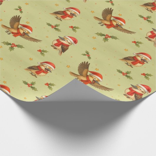 Papier Cadeau Papier d'enveloppement d'aquarelle de Noël Kookabu (Coin)