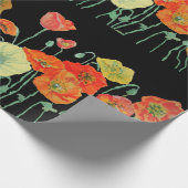 Papier Cadeau Papier d'enveloppement d'aquarelle orange et noir (Coin)