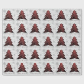 Papier Cadeau Papier d'enveloppement d'arbre de Noël Festif Roug (Plat)