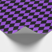 Papier Cadeau Papier d'enveloppement d'arlequins noirs et violet (Coin)