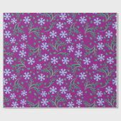 Papier Cadeau Papier d'enveloppement d'art floral pourpre (Plat)
