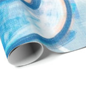 Papier Cadeau Papier d'enveloppement d'art Frosty Blues (Coin rond)