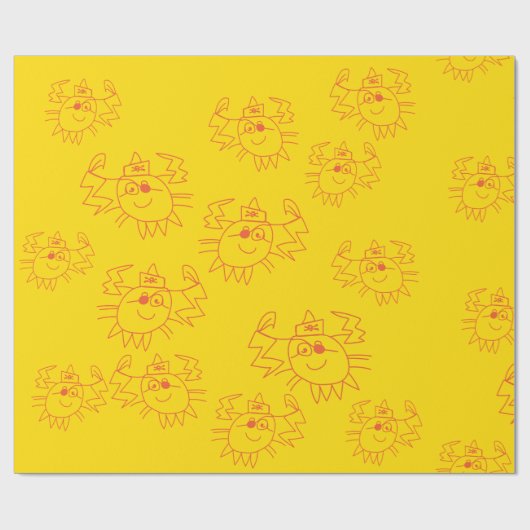 Papier Cadeau Papier d'enveloppement d'art naïf Crabs (Plat)