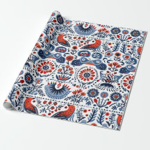 Papier d'enveloppement d'art populaire scandinave