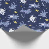 Papier Cadeau Papier d'enveloppement d'astronautes animaux (Coin)