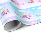 Papier Cadeau Papier d'enveloppement d'avion de l'aviation (Coin rond)