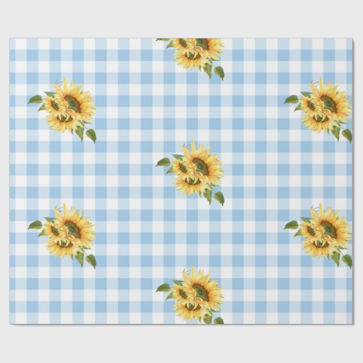 Papier Cadeau Papier d'enveloppement de Baby shower de tournesol (Plat)