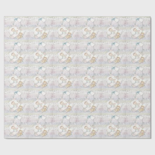 Papier Cadeau Papier d'enveloppement de Baby shower Pastel vinta (Plat)