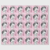 Papier Cadeau Papier d'enveloppement de Baby shower rose princes (Plat)
