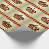 Papier Cadeau Papier d'enveloppement de Baby shower rouge et or (Coin)