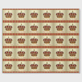 Papier Cadeau Papier d'enveloppement de Baby shower rouge et or (Plat)