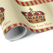 Papier Cadeau Papier d'enveloppement de Baby shower rouge et or (Coin rond)