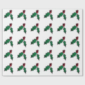 Papier Cadeau Papier d'enveloppement de baies Holly (Plat)