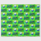 Papier Cadeau Papier d'enveloppement de balle de golf (Plat)