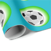 Papier Cadeau Papier d'enveloppement de balle de soccer (Coin rond)