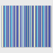 Papier Cadeau Papier d'enveloppement de bandes bleues (Plat)