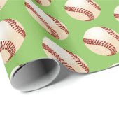 Papier Cadeau Papier d'enveloppement de baseball (Coin rond)