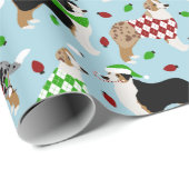 Papier Cadeau Papier d'enveloppement de berger australien de Noë (Coin rond)