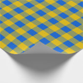 Papier Cadeau Papier d'enveloppement de bison bleu et jaune (Coin)