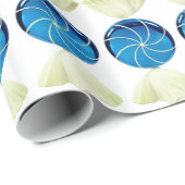 Papier Cadeau Papier d'enveloppement de bonbon bleu (Coin rond)