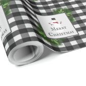 Papier Cadeau Papier d'enveloppement de Buffalo Snowman (Coin rond)