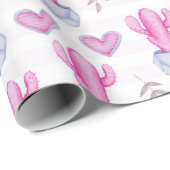 Papier Cadeau Papier d'enveloppement de cactus (Coin rond)