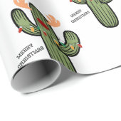 Papier Cadeau Papier d'enveloppement de cactus de Noël (Coin rond)