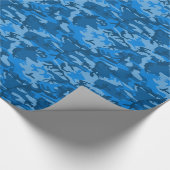 Papier Cadeau Papier d'enveloppement de camo bleu (Coin)