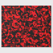 Papier Cadeau Papier d'enveloppement de camo noir rouge vibre (Plat)