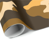 Papier Cadeau Papier d'enveloppement de camouflage Tan et Camo B (Coin rond)