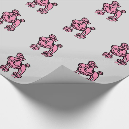 Papier Cadeau Papier d'enveloppement de caniche rose (Coin)