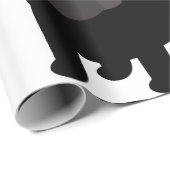 Papier Cadeau Papier d'enveloppement de Carlin noir (Coin rond)