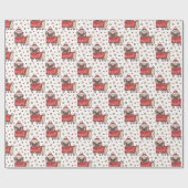 Papier Cadeau Papier d'enveloppement de Carlins de Noël (Plat)