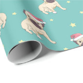 Papier Cadeau Papier d'enveloppement de Carlins de Noël (Coin rond)