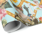 Papier Cadeau Papier d'enveloppement de carreaux antiques (Coin rond)