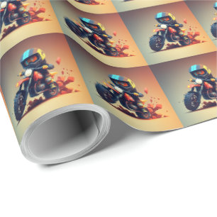 Papier Cadeau Papier d'enveloppement de cartons motocross