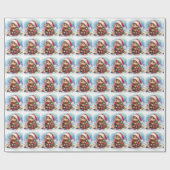 Papier Cadeau Papier d'enveloppement de castor de Noël (Plat)